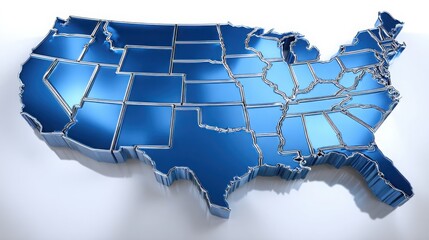Poster - united states map with ai-directed emergency economic response switch icon concept for crisis manage