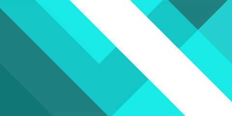 Abstract modern turquoise banner. Wide turquoise background with geometric abstract shapes