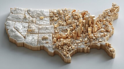 Poster - comprehensive usa map serving as a guide for citizen wealth generation with informative data and ins