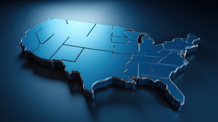 Poster - The united states depicted in a map format featuring ai-governed trade policy simulator icon conceptualization
