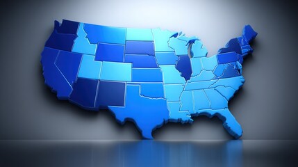 Poster - the united states shown in a map format with ai-inferred financial exclusion mapping tool iconograph