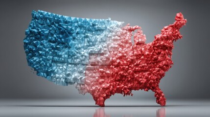 Poster - the united states depicted in a map with a focus on ai-led capital redistribution fairness score ico
