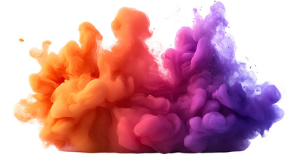 Aufkleber - Vivid Colorful Smoke Explosion in Shades of Orange, Purple, and Pink Creating an Abstract Art Piece