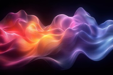 Fototapete - Abstract colorful waves flow seamlessly in a smooth, vibrant display of light and motion