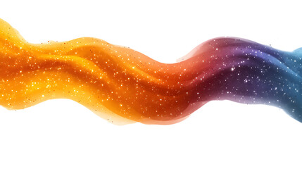 Poster - Vibrant Cosmic Wave: A Colorful Abstract Representation of Galaxies and Stardust Flowing Together