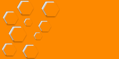 Poster - Modern abstract background with place for your text in orange color - geometric pattern with soft shadows and cutouts in the background
