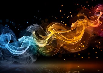 Poster - Abstract swirling colors on dark background