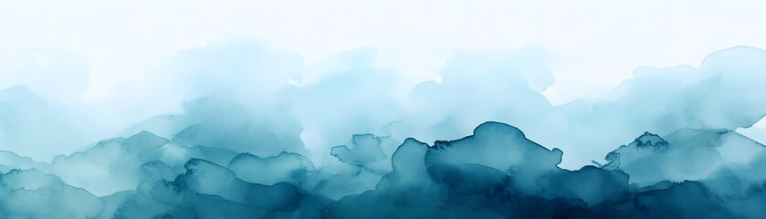 Poster - Abstract watercolor background of pale teal hues.