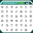 © 95stock - Sustainability icon collection, with editable stroke. Sustainability thin line icon set. Vector illustration.