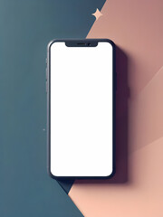 Wall Mural - Smartphone with a blank screen, perfect for showcasing apps or digital content, top-down view.