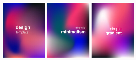 Fototapete - Vector illustration features a modern blurry gradient mesh style, with soft transitions of pink, blue, and green hues. It embodies the popular abstract and minimalist trend for backgrounds and design.