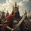 © Sara - Warriors in a crown  legendary kings who commanded their armies in historic battles and wars