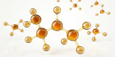 Leinwandbilder - Elegant Molecular Aesthetics - 3D visualization of beta carotene molecule, showcasing its structure and composition in a visually engaging format.