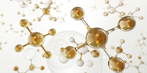 Leinwandbilder - Elegant Molecular Aesthetics - 3D molecular visualization of astaxanthin depicting its structure and properties, showcasing scientific insights in a vibrant format.