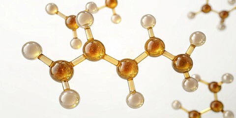 Leinwandbilder - Elegant Molecular Aesthetics - 3D molecular visualization of caffeic acid, showcasing its structure and properties in a detailed graphic representation.