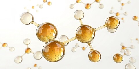 Leinwandbilder - Elegant Molecular Aesthetics - 3D molecular visualization of vitamin C, showcasing its structure in a floating design, ideal for scientific and educational use.