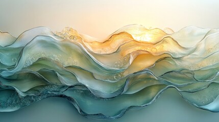 Fototapete - Abstract design of flowing liquid with light effects.