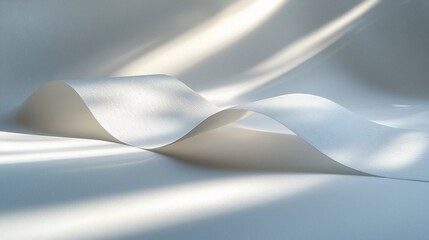 Poster - White paper curves in light