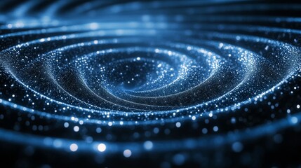 Fototapete - Abstract swirling design with glowing particles.