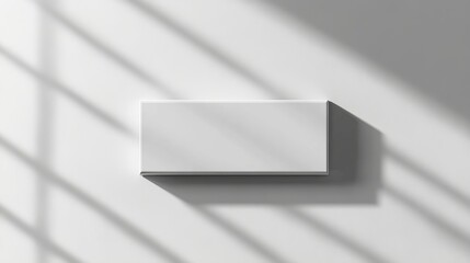 Poster - Blank White Box Product Packaging Mockup Minimalist Design Studio Photography Light Shadow          