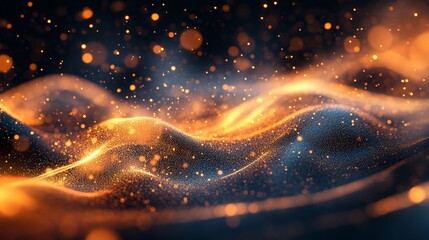 Fototapete - Abstract digital design with flowing, golden textures.