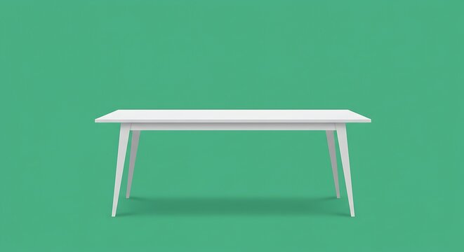 Minimalist white table set against a vibrant, solid background for versatile use