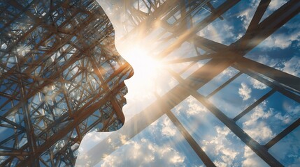 Poster - Steel Framework Rising Through Architects' Vision in Urban Setting