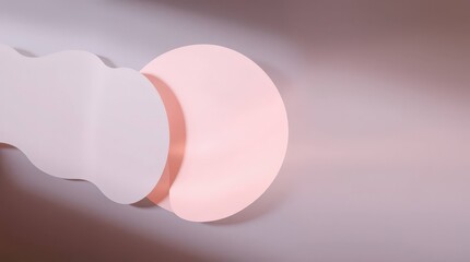 Leinwandbilder - Soft light dances on pastel shapes in a serene interior, creating a gentle blend of minimalism and warmth during a quiet afternoon
