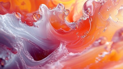 Fototapete - Abstract colorful liquid swirls and splashes in motion.