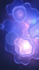 Poster - Colorful light formations create a mesmerizing aquatic atmosphere in a darkened space during an art installation