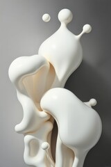 Leinwandbilder - Elegant abstract sculpture of flowing shapes and curves displayed against a minimalist background in soft white tones