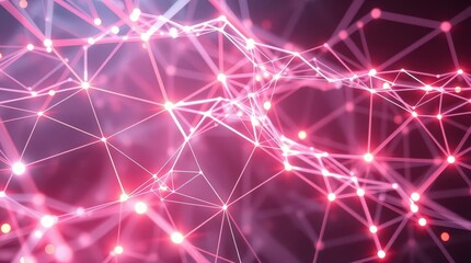 Leinwandbilder - Illuminated connections create a vibrant network in a digital universe