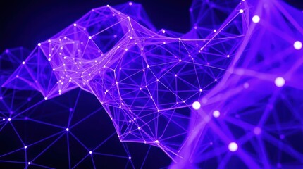 Leinwandbilder - Vibrant purple network of connections illuminates digital landscape in a mesmerizing display of technology and creativity