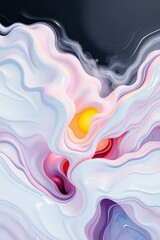Poster - Dreamy swirls of pastel colors merging to reveal a vibrant sunny core at twilight