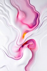 Aufkleber - Vibrant swirls of pink and white create an abstract dance of color and form in a contemporary art piece