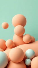 Aufkleber - Soft pastel spheres create an abstract composition evoking calmness and creativity in a modern setting