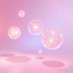 Poster - Floating orbs of magic shimmer in pastel light, creating a dreamy atmosphere filled with wonder and enchantment
