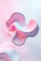 Poster - Floating abstract shapes blend softly in pastel hues against a dreamy backdrop, invoking a sense of calm and creative inspiration