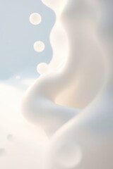 Poster - Fluid shapes and gentle curves evoke the sensation of soft cream swirling in a dreamlike atmosphere at dawn