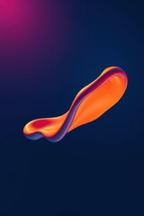 Leinwandbilder - Colorful fluid shape gracefully floating in a dark background with vibrant nuances and smooth curves
