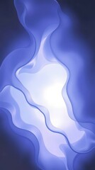 Poster - Interesting abstract design with flowing blue waves and luminous center creating a sense of calm and tranquility in a modern space