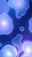 Aufkleber - Abstract blue liquid shapes create a mesmerizing undulating pattern in a soothing visual experience