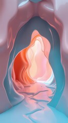 Poster - Exploring the surreal contours of a vibrant cave with flowing colors and luminous reflections