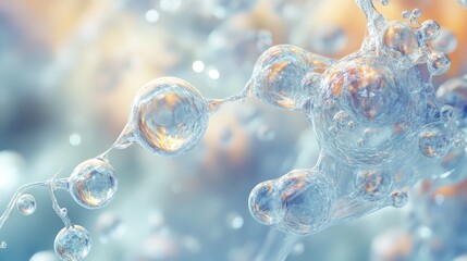 Fototapete - Abstract representation of liquid droplets in motion.