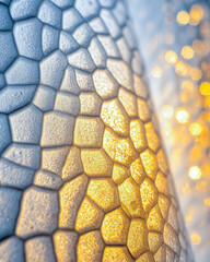 Poster - Close up of Honeycomb Texture Reflecting Golden Light in a Minimalistic Environment