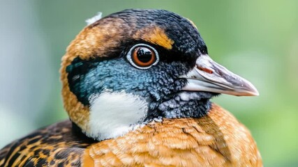 Poster - A detailed view of a bird's features with a blurred background
