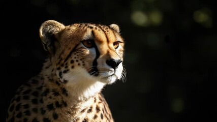 Poster - A close-up shot of a cheetah basking in the warm sunlight