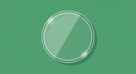 Leinwandbilder - Minimalist conceptual design featuring a transparent circular element on green