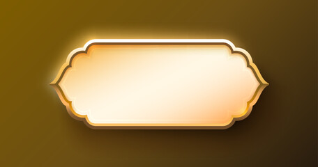 Wall Mural - Golden frame label, event bar button, gold signboard. Vector illustration