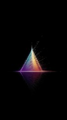 Poster - Bright Iridescent Triangular Fractal Design With a High Contrast Black Background